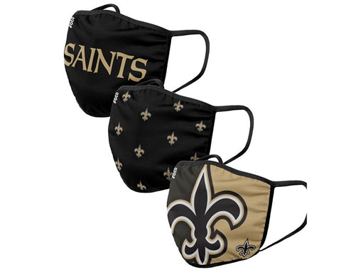 New Orleans Saints Adult Face Coverings 3-pack