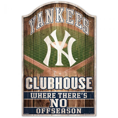 NEW YORK YANKEES WOOD SIGN 11" X 17"