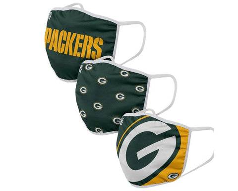 Green Bay Packers Adult Face Coverings 3-pack