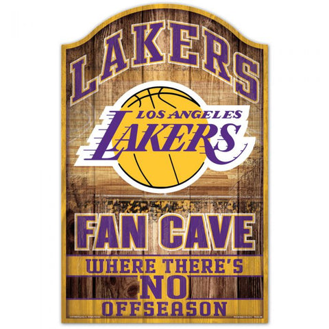 LOS ANGELES LAKERS WOOD SIGN 11" X 17"