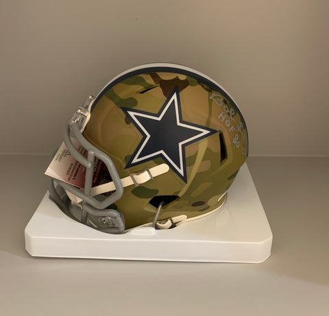 Bob Lilly Dallas Cowboys Auto CAMO Mini Helmet with Inscription