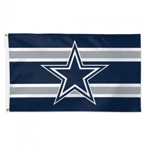 DALLAS COWBOYS HORIZ. STRIPES FLAG - DELUXE 3' X 5'