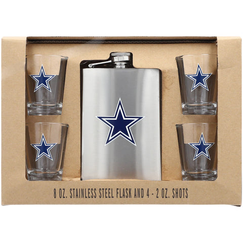 Dallas Cowboys 8oz. Stainless Steel Flask & 2oz. Shot Glass Set