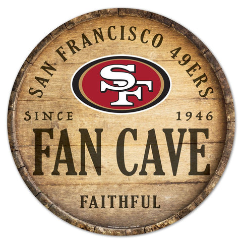 SAN FRANCISCO 49ERS WOOD SIGN 14" RND