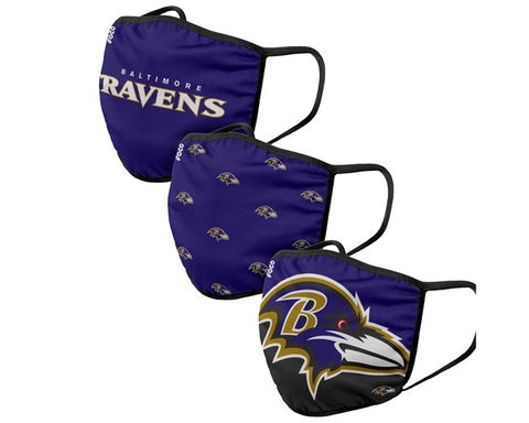 Baltimore Ravens Adult Face Coverings 3-pack