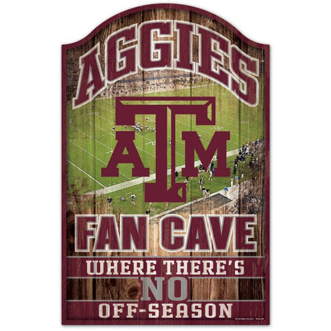 Texas A&M Aggies Fan Cave Wood Sign 11" X 17"