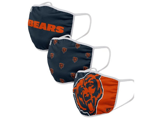 Chicago Bears Adult Face Coverings 3-pack