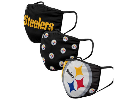 Pittsburgh Steelers Adult Face Coverings 3-pack