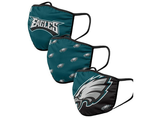 Philadelphia Eagles Adult Face Coverings 3-pack